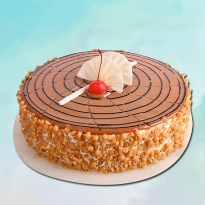 "Round shape Butterscotch cake - 1kg - Click here to View more details about this Product